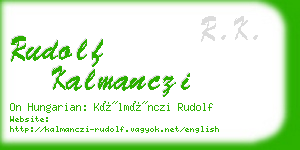 rudolf kalmanczi business card